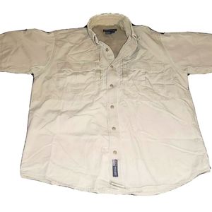 5.11 Tactical Mens Button Down Sz MED Tan